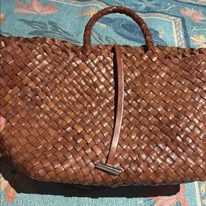 Little Lifner Brown Woven Leather Handbag